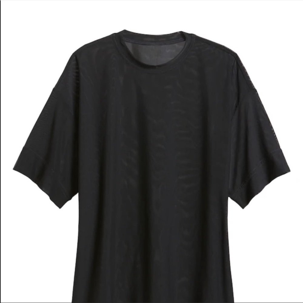 Athleta oversized mesh black tee